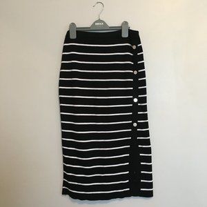 3 for 20$🌼 Striped Skirt, Black and White, Side slit